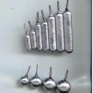 10 DROP SHOT WEIGHTS - HAND POURED DIFF. SIZE'S AND STYLE - ROUND AND FINESSE