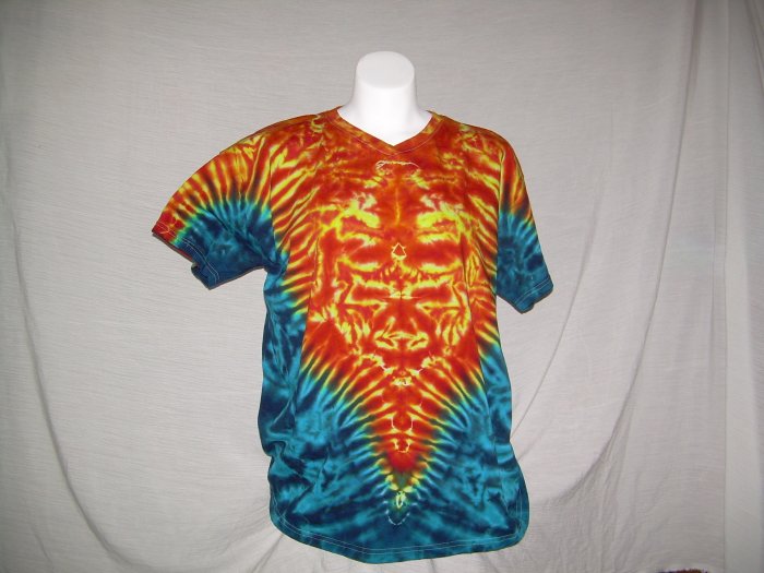 X-Large V-Neck Womens Tie Dye T-Shirt #1
