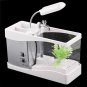 USB Desktop Mini Aquarium Fish Tank with LCD Clock LED Light Holds 1.5 Quart