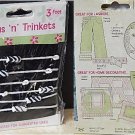Offray Trims 'n' Trinkets 7/8" x 3 ft Black w/ Beads Embellishment Tape - 2 pack