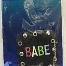 Wrights BABE Embroidered On Black Chain & Leather-Like Square Patch Applique New