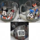 Disney Anchor Hocking Clear Glass Coffee Mug Mickey Minnie Daffy Goofy
