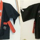 Double Dragons Embroidered Martial Arts Coat Costume Uniform Smock Black Sz 2/4