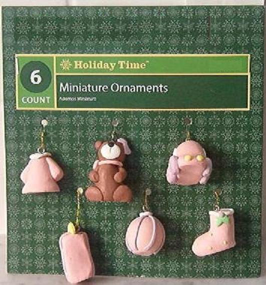 Holiday Time Baby Girl Miniature Ornaments (6)