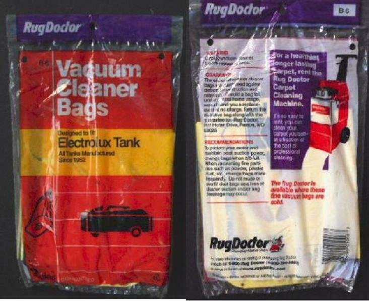 Rug Doctor Disposable Vacuum Cleaner Bags B-6. 2 Bags for ElectroLux Tanks