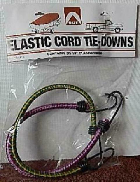 Dize Elastic Cord Tie Downs, Soft Straps, 18" Long Set of 2 Green / Pink Set #1