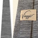 Mens Vaiggio Gray and White 100% silk tie