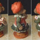 Vintage Collectibles Girl 5.5" Tall Ceramic School Girl Bear Figurine Detailed