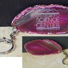 Greensboro Science Center Aquarium Museum Zoo Souvenir Pink Agate Slice Keychain