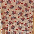 Cream, red & Blue Grape Clusters Fabric / Material 1 Yd x 54" wide Sewing Crafts