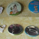 Set of 3 Holiday pins - Halloween Ghost, Happy Thanksgiving, I Saw Rudolph Live