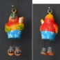 Ceramic Parrot Holding Drink Ornament with Swinging Legs