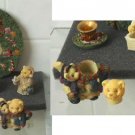 Christmas & Bears Mini Tea Set 10 Piece Set Decorative Collectible Wreath Plates