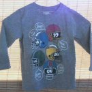 Garanimals Boy Size 3T Gray Long Sleeve Pull-on Shirt w/ Football Graphics