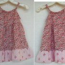 Carters Pink Sundress / Jumper Floral design Ruffle Bottom Size 12 Months