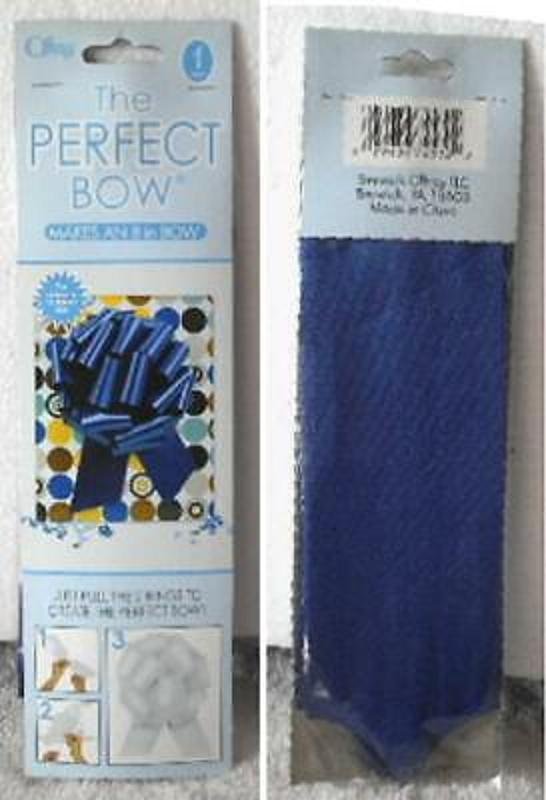 Berwick Offray 8" Wide Blue Pull Bow Inside/Outside Perfect Bow 2 pks New
