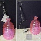 Home Trends Hanging Glass Bottle tealight holder Pink