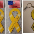 Support Our Troops Key Chain & 2 - 4" Magnets - New
