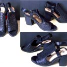 Women's G.C. Daniela Slingback Open Toe Chunky Heel Sandal Shoes Size 6.5 Black