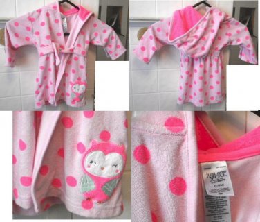 Just One You By Carters Baby Girl Size 0-9 Months Pink Hooded Bath Robe