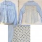 Kirra Womens Size Small Western Style Long Sleeve Blue top w/ crochet Lace Back