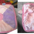 Baby Ganz Pink Purple Elephant Blanket Mini Blankie Security Lovey w/ Satin Side