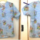 Dear God Kids Blue Medical Nursing Vet Uniform Scrubs Women's Small w/ Pockets
