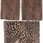 Women's fully Lined Straight Skirt w/ Back Slit w/ Animal Spots Approx Size 6/8