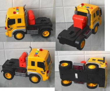 Transfer Truck Cab Team Project Toy Yellow Truck w/ Lights and Sounds
