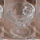 Set of 3 Vintage 6 Sided Clear Footed Glass Ice cream Sherbet Desert Dishes