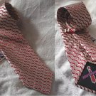 Brent Morgan Neckwear 100% Silk Tie Perceval Pattern Wavy Stripes Silver Red Wt