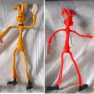 Bendable Bendy Rubber Rabbit Bunny Easter Unlimited Carrot Hong Kong Set of 2