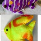 2 Cute Colorful Soft Plush Fish Toys Yellow Angel & Purple Stripe Fish 2 Cute Colorful Soft Plush Fish Toys Yellow Angel & Purple Stripe Fish