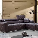 Sectional Sofa TB-9707 In Luxurious Leather Brown