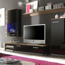 Modern Wall Unit Bari Walnat / Black