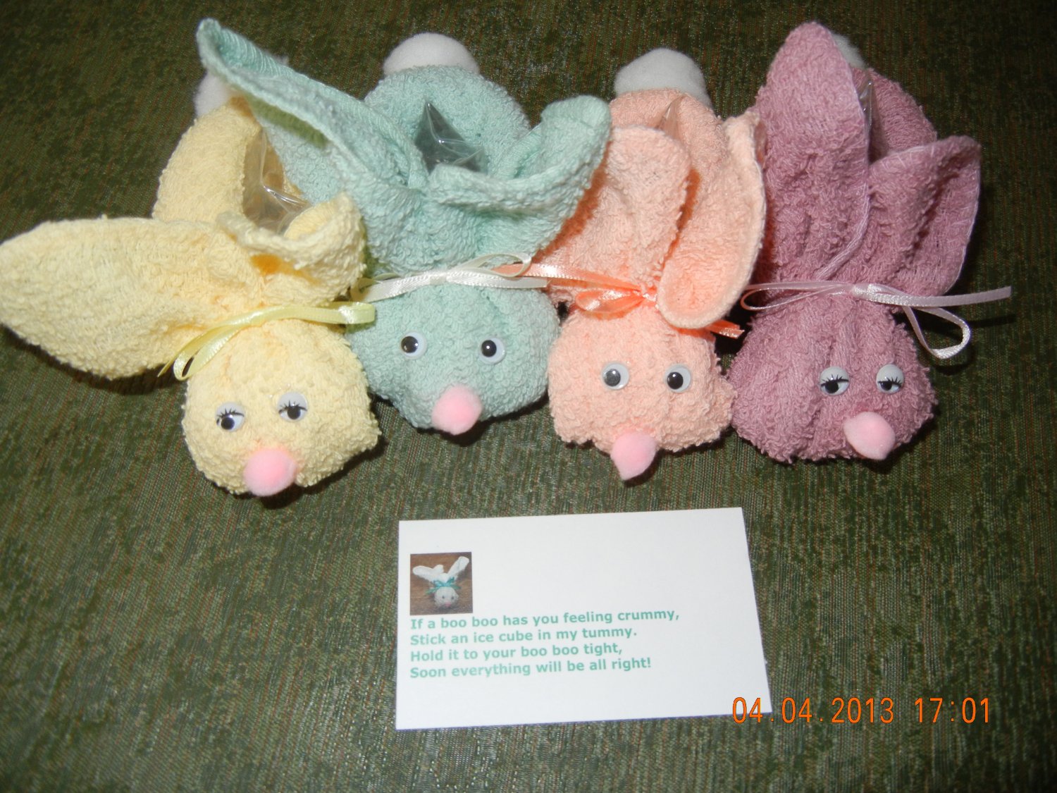 Boo Boo Bunnies WashclothsBaby Shower Favors