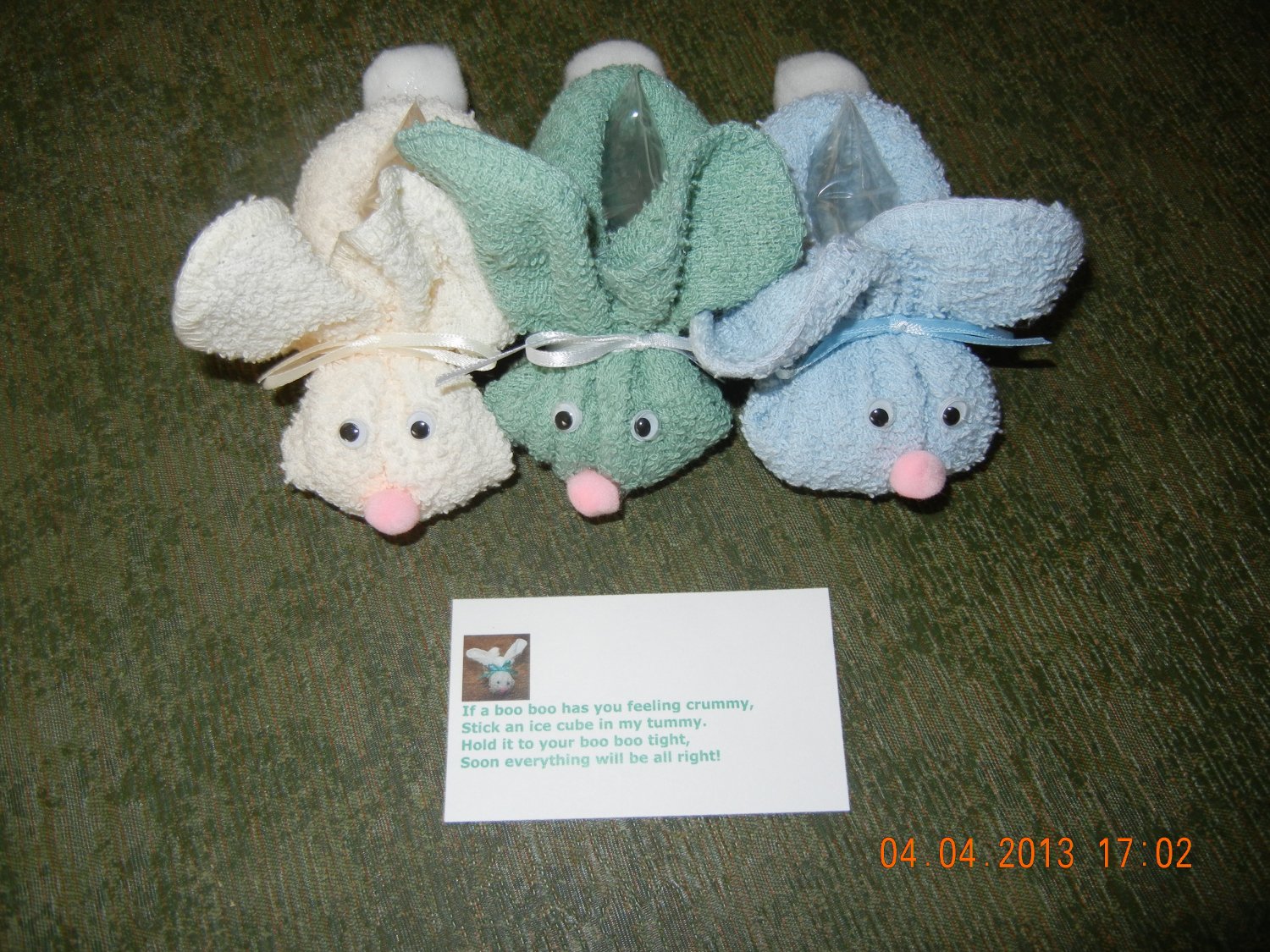 Boo Boo Bunnies WashclothsBaby Shower Favors