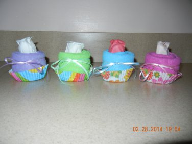 Spa Washcloth Cupcake Favors Baby Shower Favors Bridal Shower