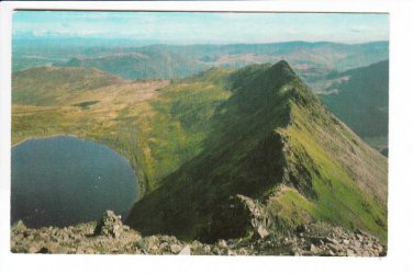 Striding Edge Red Tarn Helvellyn English Lakes Postcard. Mauritron 248397