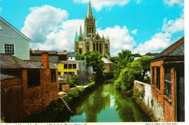 Unusual View River Cathedral Truro Cornwall Postcard. Mauritron 248456