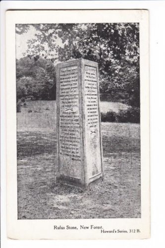 Rufus Stone New Forest Hampshire Postcard. Mauritron 249754