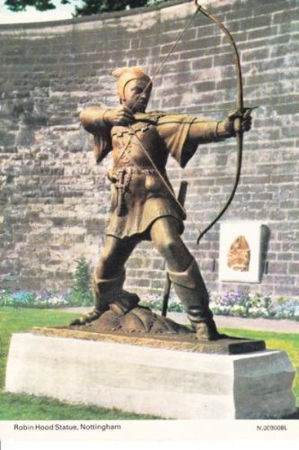 Robin Hood Statue Nottingham Postcard. Mauritron 249755