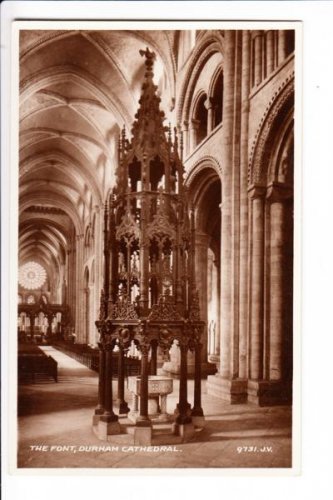 The Font Durham Cathedral Postcard. Mauritron 249762