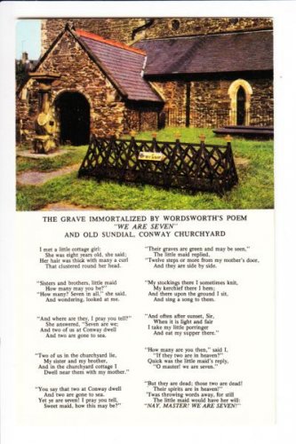 Wordsworth Poem Grave We are Seven Postcard. Mauritron 249776