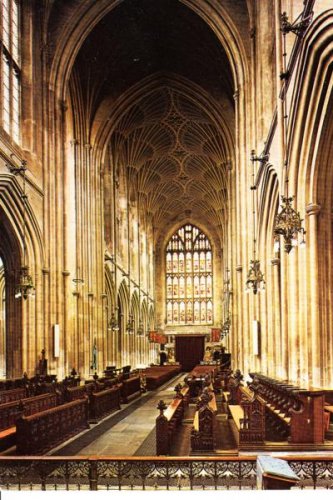 Bath Abbey The Nave looking West Postcard. Mauritron 249885