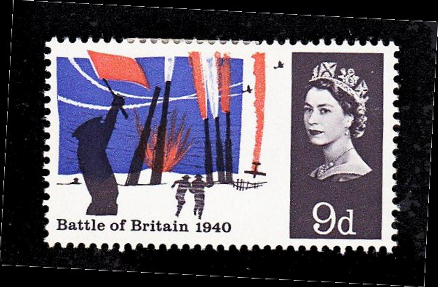 GB QE II Stamp 1965 Battle of Britain 9d MM SG677 Mauritron 78026