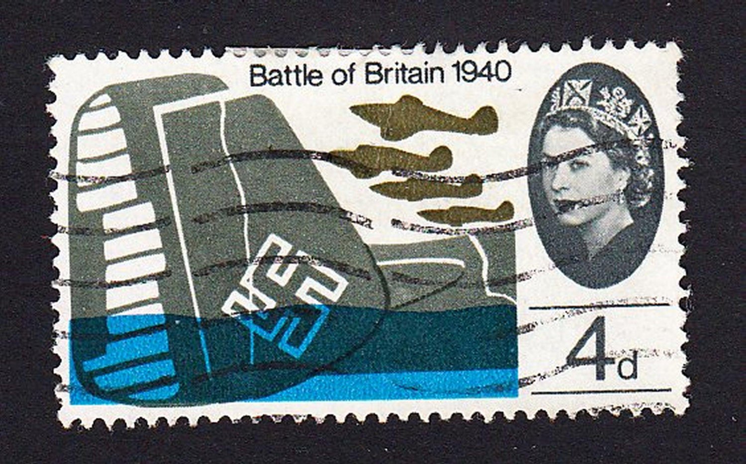 GB QE II Stamp 1965 Battle of Britain 4d MFU SG676 Mauritron 78029