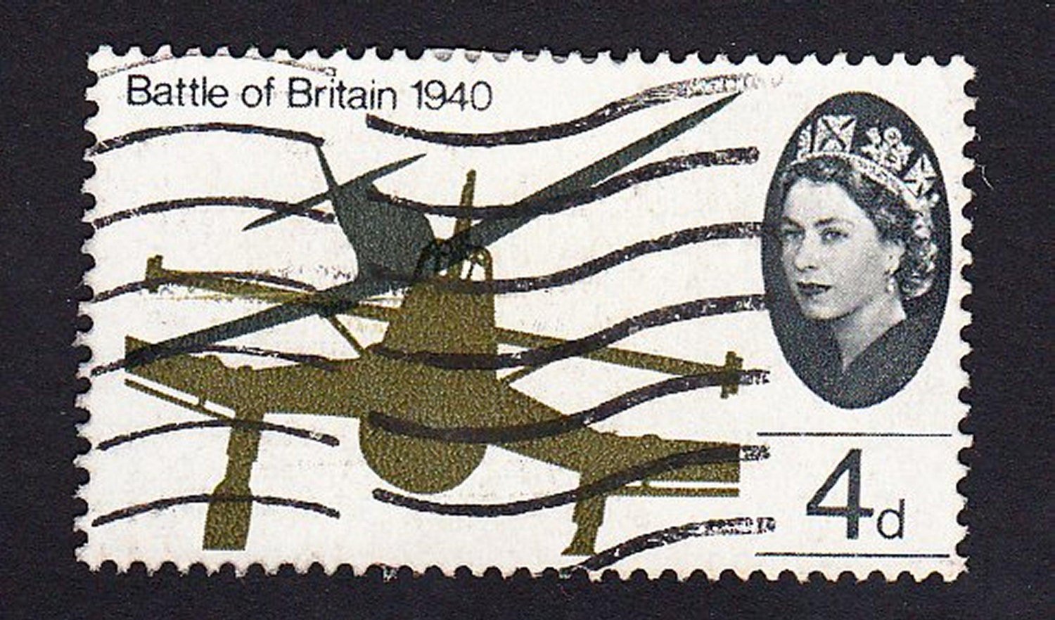 GB QE II Stamp 1965 Battle of Britain 4d MFU SG675 Mauritron 78031
