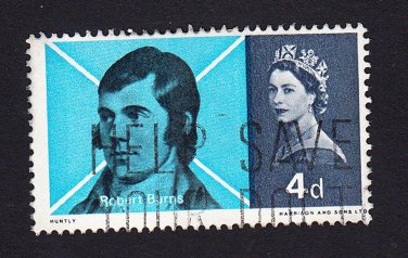 GB QE II Stamp 1966 Burns 4d MFU SG685 Mauritron 78045