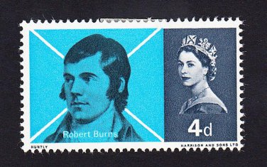 GB QE II Stamp 1966 Burns 4d MM SG685 Mauritron 78046
